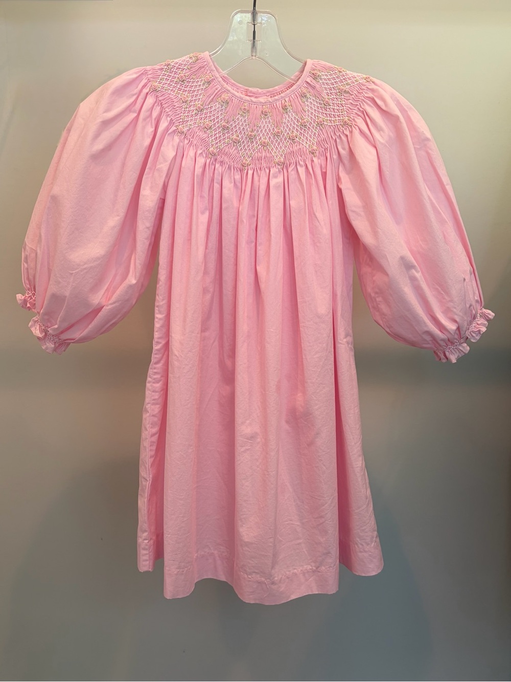 Mom & Me Girls' Pink Smocked Puff-Sleeve Dress